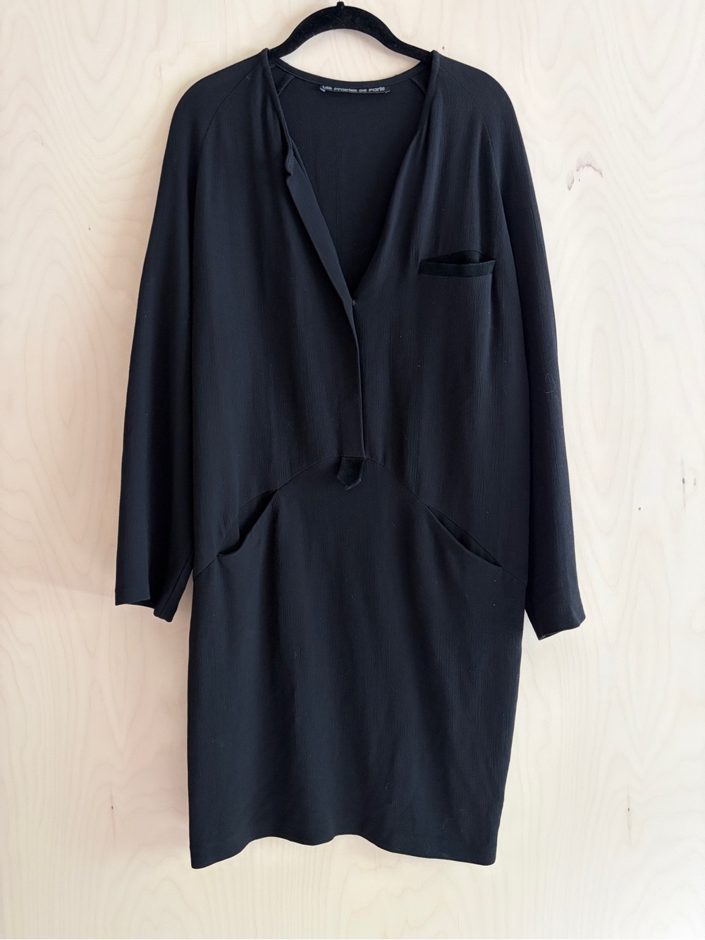 Parisian Black Crepe Tunic Dress